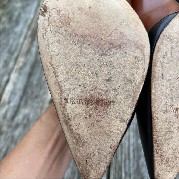 Manolo Blahnik Colorblock Leather Pumps in Black and Cognac Brown 37.5 - Picture 12 of 15